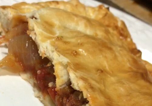 empanada de pisto casera, verduras al horno, receta casera, sana y fácil