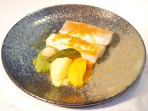 Restaurante-Fortuny-Madrid-Bacalao-Portugués-con-Menestra-de-verduras