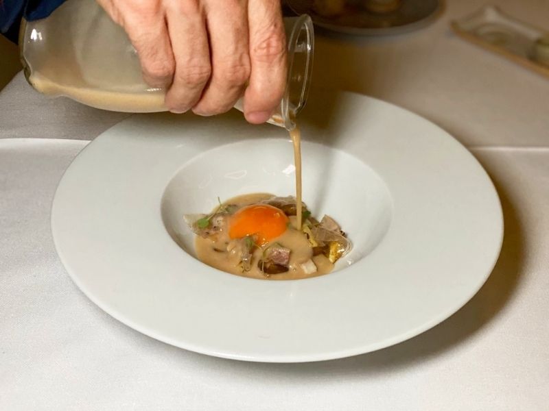 huevo de Mos restaurante A´Barra en Madrid