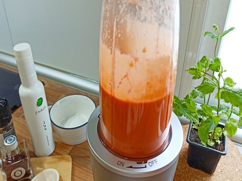 gazpacho frambuesas elaboración