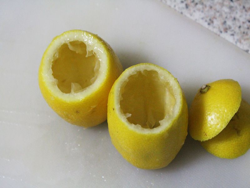 RECETA DE HELADO DE LIMÓN LIMONES HUECOS