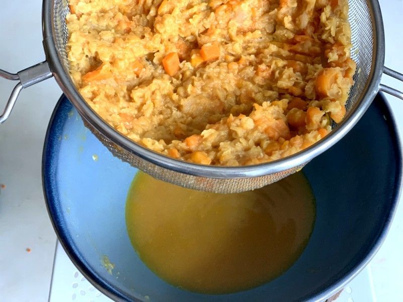 relleno de lentejas rojas para lasaña de calabacin