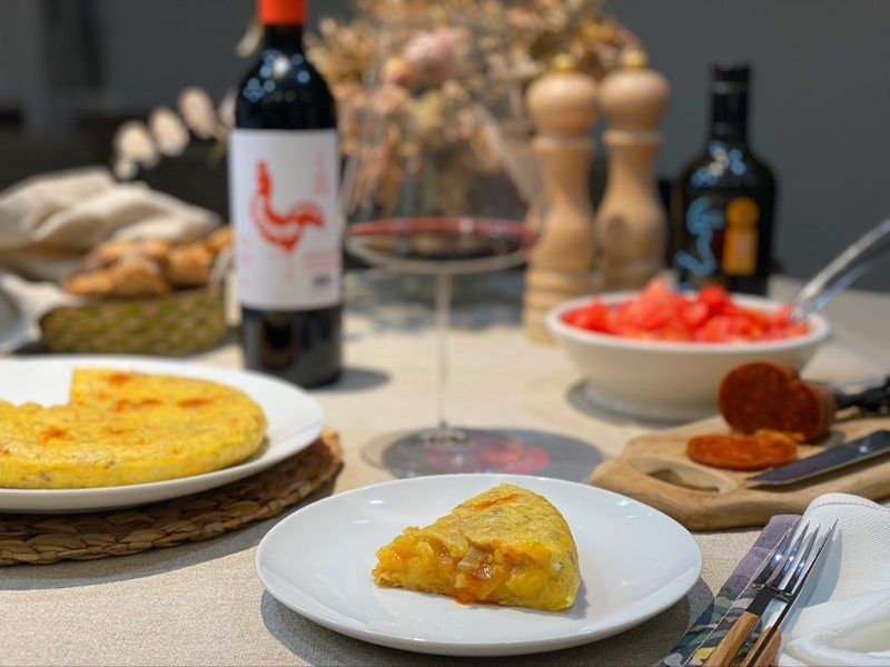 Tortilla de patata y sobrasada