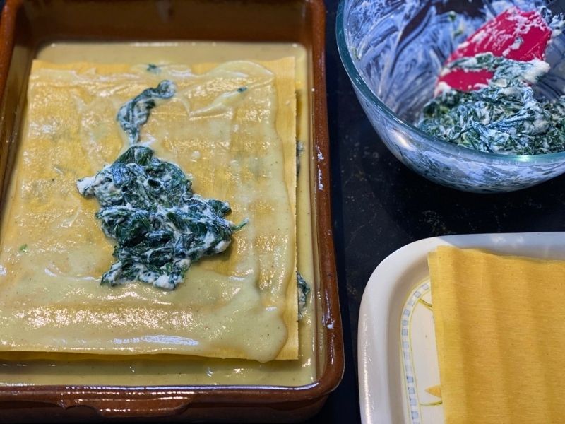 lasaña de espinacas y ricotta ingredientes