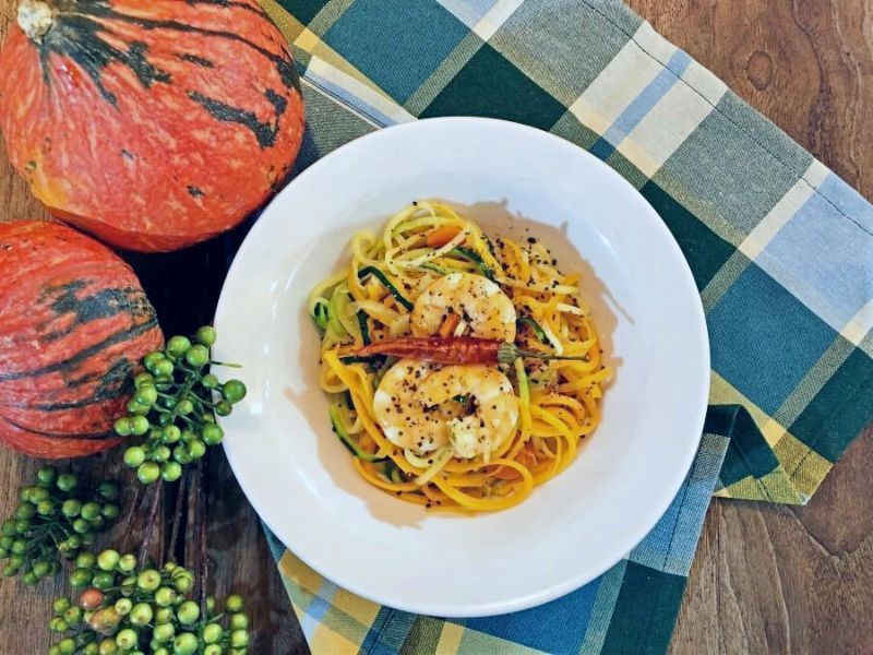 recetas calabacin con langostinos