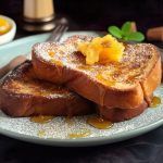 Receta casera de tostada francesa con compota de manzana tostada francesa con manzana