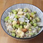 Receta casera de porridge de coco y kiwi porridge de coco y kiwi