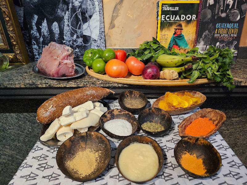 Ingredientes encebollado ecuatoriano